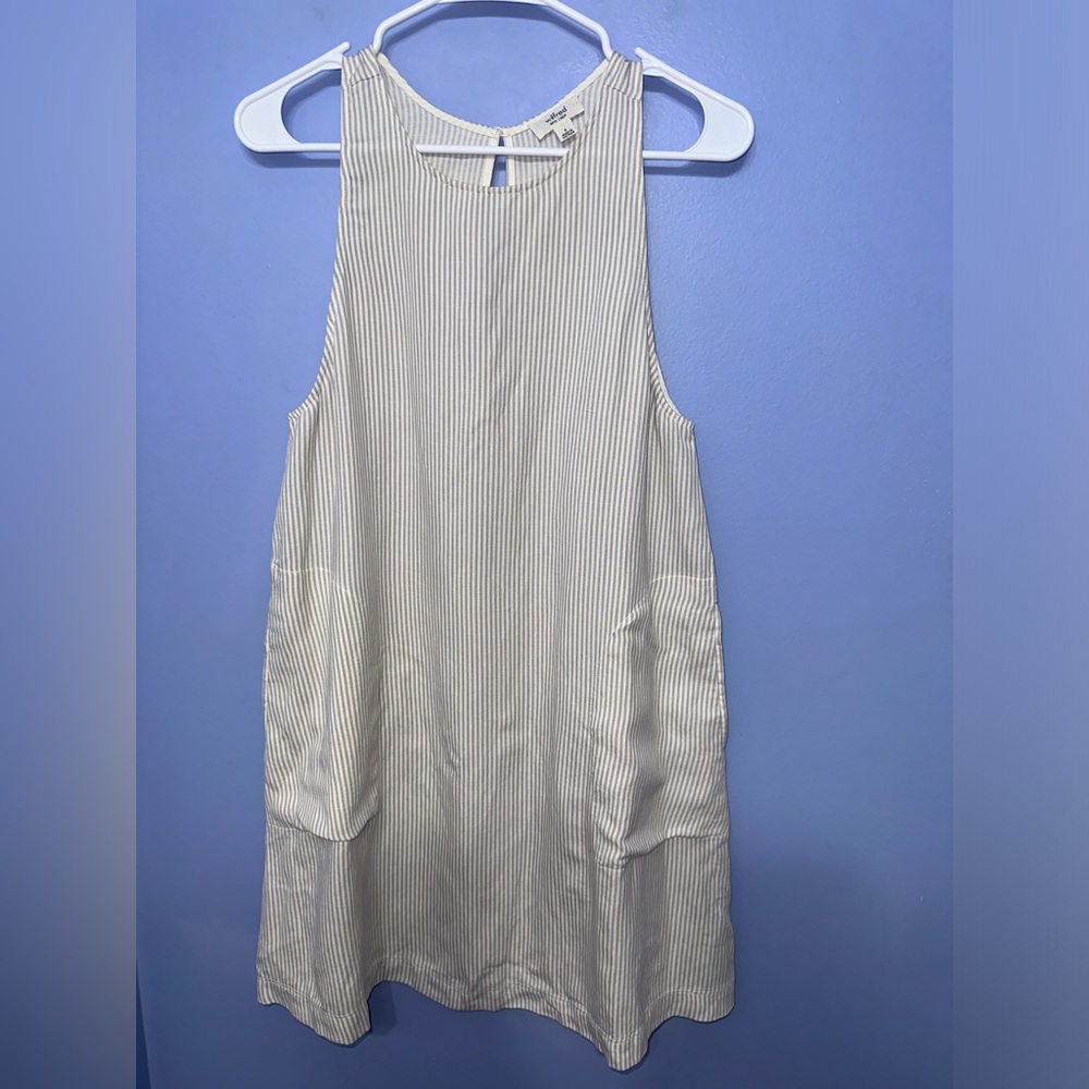 Wilfred Cream and Light Gray Striped Mini Dress NWOT - never worn